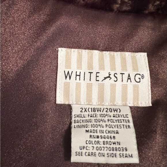 White Stag brown vintage faux fur coat NWT size 2X - Picture 5 of 9